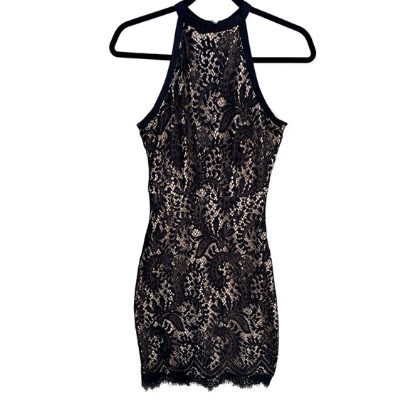 Charlotte Russe Womens Lace Back Zip Halter Neck Party Going Out Mini Dress XS - Picture 1 of 10